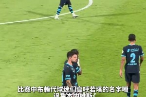 天在看！球迷高呼若塔嘲讽，内维斯手指天空提醒！
